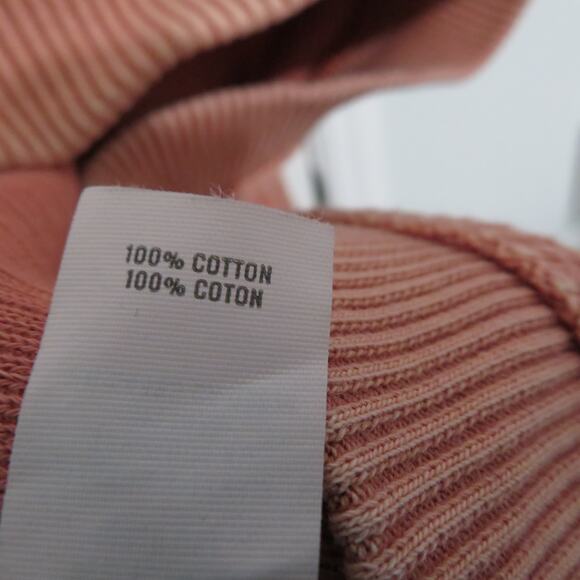 Aerie Women Sz XXL Orange Salmon Ribbed Drawstring Hoodie Boxy Cotton Sweatshirt - Picture 4 of 5